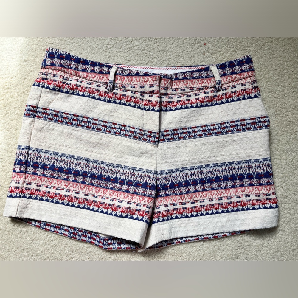 Katherine Barclay Montreal Wool Blend Horizontal Striped Shorts Size 6
